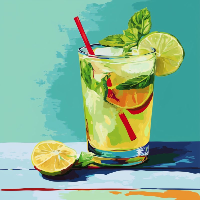 Mini schilderij met lijst - Zomermojito