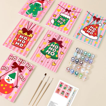 6 Mini Paintings - Ho Ho Ho Set
