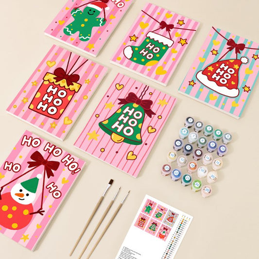 6 Mini Paintings - Ho Ho Ho Set