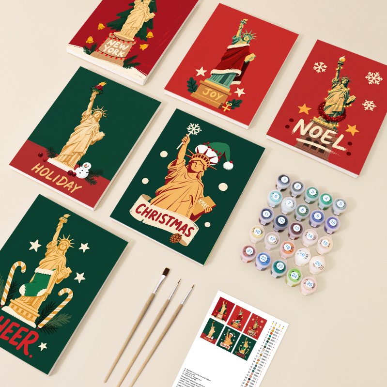 6 Mini Paintings - Festive New York Set