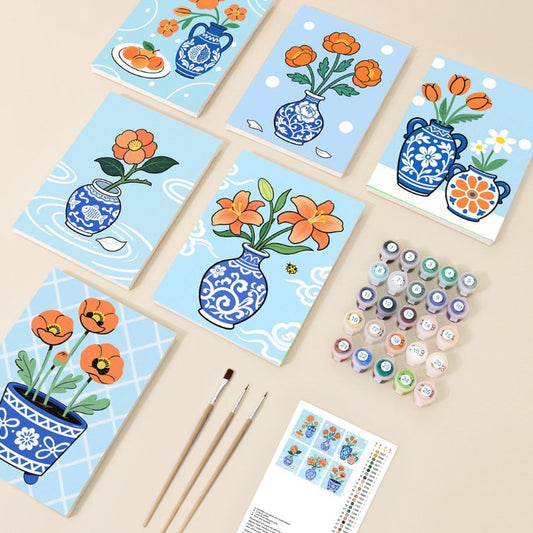 6 Mini Paintings - Flower Set