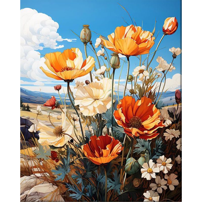 Zonovergoten wilde bloemen