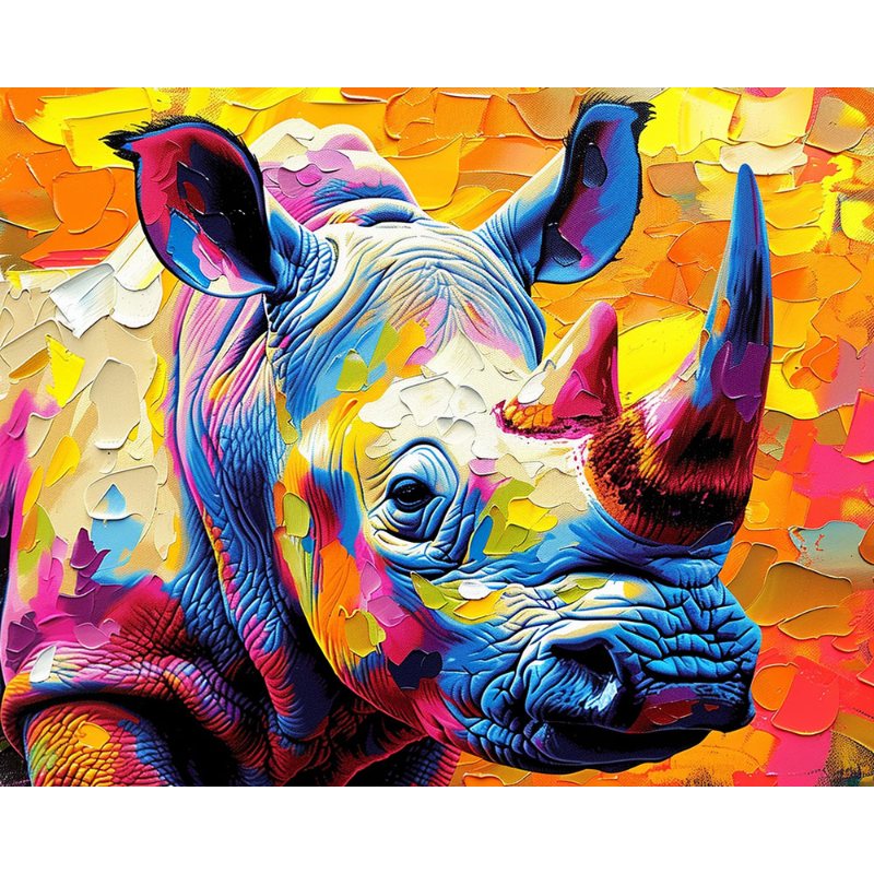 Kleurrijke neushoorn