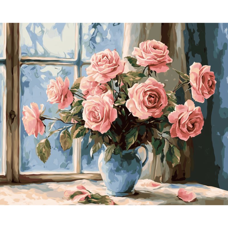 Roze bloemen in vaas