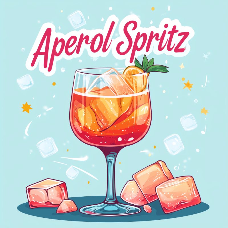 Mini schilderij met lijst - Aperol Cocktail
