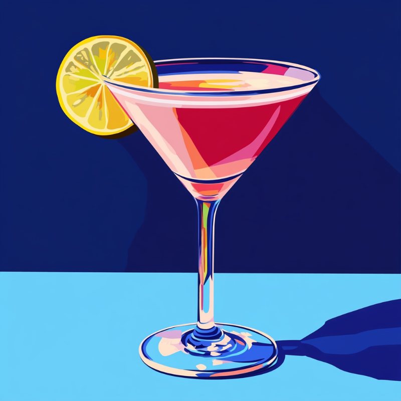 Mini schilderij met lijst - Cosmopolitan Cocktail